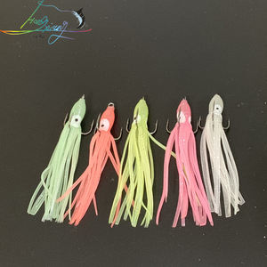 2024 nouveau 10 pièces jupes de calmar souple leurres de pêche Wobblers pour la pêche gabarits tête Silicone Shad appâts artificiels - Product Image 2