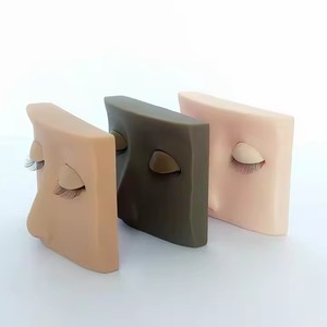 Silicone Face Mannequin <b>Head</b> Lightweight Lash Extension <b>Training</b> <b>Head</b> with Layered Practice Lashes - Product Image 5