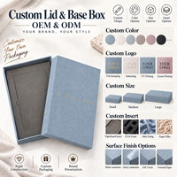 Boîte cadeau rigide en papier texturé lin personnalisée avec insert en mousse amovible pour carte de collier et base, pour bijoux et pendentifs