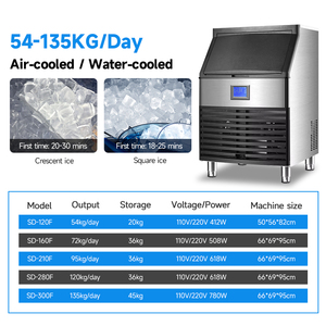 Máquina de Hielo en Cubos Comercial MOSEENER, de 50kg a 500kg/24H, 60kg/24H, para Producción de Hielo en Cubos - Product Image 2