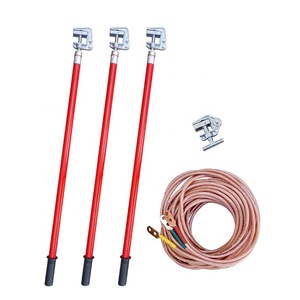 Sécurité électrique <span class=keywords><strong>Fil</strong></span> De Terre Pince avec Tige de Mise À La Terre Haute Tension portatif de mise à la terre Haute Tension Portatif tige de terre ensemble - Product Image 4