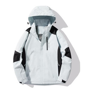 Giacca a vento da <span class=keywords><strong>uomo</strong></span> con Logo personalizzato a tinta unita Aoyema giacca impermeabile con cappuccio rimovibile giacche taglie forti - Product Image 5