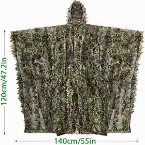 Costume <span class=keywords><strong>3D</strong></span> Leafy Capuche Cape Jungle Chasse Châle Camping Camo <span class=keywords><strong>Poncho</strong></span> CS Woodland Hoodie <span class=keywords><strong>Camouflage</strong></span> Cape - Product Image 4