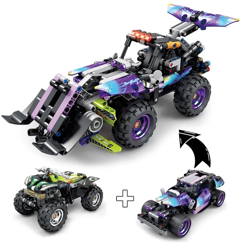 2023 retirer jouet voiture enfants jouet blocs de construction voiture tout-terrain véhicule 2IN1 mode STEM science jouets éducatifs cadeau de garçon