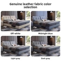 2026 Neues Modell Schlafzimmer-Softbett aus Echtleder, Hochwertig, Elegant, Modern, Minimalistisch, Multifunktional, Kiefernholzrahmen, Komplett