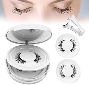 Cils magnétiques faits à la main avec applicateur, aspect naturel, cheveux synthétiques, réutilisables, kit de 4 paires de faux cils, application et retrait faciles - Product Image 6