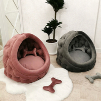 Lit pour chat de qualité supérieure, moderne, solide, luxueux, ultra doux, chaud, portable, en tissu Oxford, en forme de carton