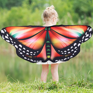 Children Butterfly Cape Printed Wings <b>Costume</b> Kids Halloween Dress Up Accessory 118x48cm - Product Image 1