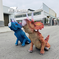 Nouveau robot dinosaure réaliste Triceratops animatronique, robot chien robotisé marchant sur commande à distance
