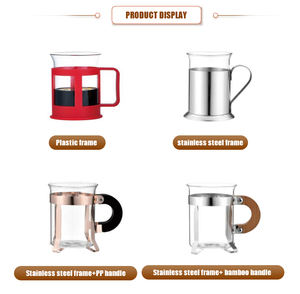 Presse à café française en acier inoxydable avec support pour carafe, théière à piston, en vente - Product Image 6