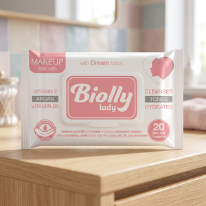 Biolly - Paquete de 20 Toallitas Desmaquillantes de Algodón con Aceite de Argán - Uso Doméstico, Purificación Rápida, Complejo Calmante, Fórmula Sin Enjuague - Product Image 3