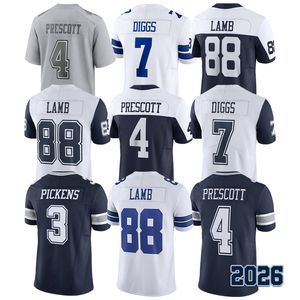 Camiseta de hombre 2026 CeeDee Lamb # Camiseta de Fútbol Americano Número 88, Cosida, George Pickens, Caleb Downs, Brandon Aubrey, Dak Prescott, Trevon Diggs, Tallas S-3XL - Product Image 1