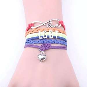 สร้อยข้อมือถักสีรุ้งสายรัดข้อมือผู้หญิงผู้ชายรักปาร์ตี้ของขวัญเครื่องประดับแฟชั่น - Product Image 2