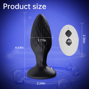 هزاز شرجي دوار بزاوية 360 درجة مع جهاز تحكم عن بعد، لعبة جنسية ومقبس سيليكون ملتوي يصدر ضوء LED للتدليك - Product Image 4
