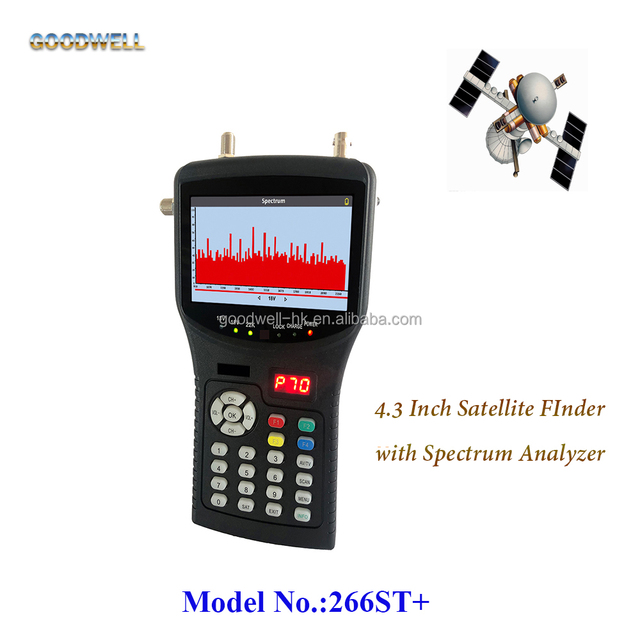 266ST+ 4.3" Handheld HD Digital Satellite Finder With Spectrum Analyzer & CCTV Monitor, With DVB-S/S2+T/T2+C