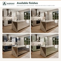 Armoires de cuisine sur mesure à finition brillante, design moderne, aménagement en îlot, tiroirs à fermeture amortie, dimensions personnalisées et unités modulaires