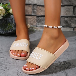 Happyslide diseñador personalizado <span class=keywords><strong>piel</strong></span> rosa Slider diapositivas nueva llegada bajo MOQ goma mujer Hotel casa zapatilla <span class=keywords><strong>sandalias</strong></span> hombres señoras - Product Image 5