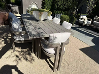 Nouveau design Ensemble de salle à manger d'extérieur, de jardin et de terrasse Mobilier de restaurant Ensemble table et chaises d'extérieur en bois de teck