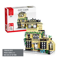 Ensemble de blocs de construction XMORK City Cafe Street View avec éclairage LED, café