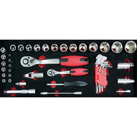 Ensemble d'outils mécaniques GATmatic GTS92B 92 pièces en acier CR-V, boîte à outils portable professionnelle à 3 tiroirs, kit d'outils à main industriels pour atelier