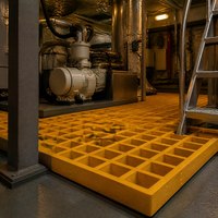 Grille moulée en PRV antidérapante sur mesure en fibre de verre pour plateforme d'atelier, passerelle et couvercle de tranchée