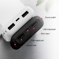 Chargeur portable avec port Type-C, batterie externe fine 4000 mAh, double sortie USB 5V/1A pour smartphones
