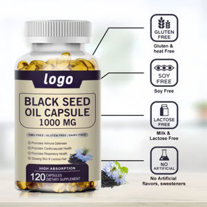 Cápsulas de Óleo de Semente Negra VitaHall Suplemento Herbal para Saúde Cardiovascular Extraído de Semente de Cominho Negro Softgel - Product Image 4