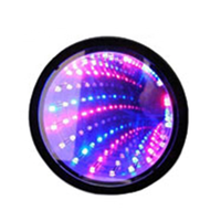 Veilleuse LED 3D tunnel à miroir infini, moderne, noire, en plastique, à changement de couleur, pour maison intelligente, fonctionnant sur piles, pour usage résidentiel (vente en gros)