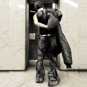 جينز عصري للرجال من DiZNEW-وصلت حديثًا ، جينز مغسول بكشكشة فضفاض ، بشراشيب مستقيم فضفاض ، جينز أسود طويل من الدنيم - Product Image 6