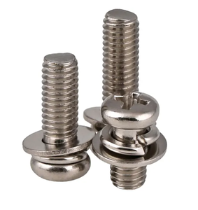 High Quality SS304 Carbon Steel SEMS <b>Screws</b> Phillips Cross Pan Head Locking Feature Three Combination Flat Head Plain Iron - Product Image 5