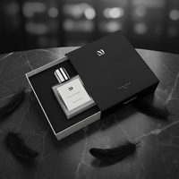 Coffret de parfum écologique de luxe noir, 30 ml, 50 ml, 100 ml, flacon en verre pour vaporisateur de parfum, boîte cadeau en carton vide pour cosmétiques