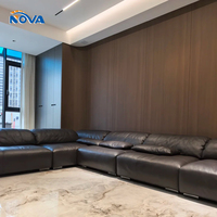 Panneau de placage en bois rainuré flexible avec substrat en cristal de carbone et de bambou pour revêtement mural intégré en intérieur