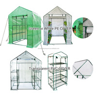 Invernaderos de jardín Carga de viento alto Túnel polivinílico Patio trasero Exterior Plantas de cultivo resistentes Plántulas Jardinería Casa verde