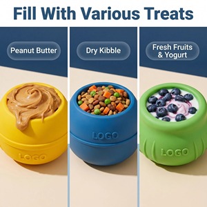 Jouets à mâcher interactifs en silicone pour chiens avec distributeur de nourriture, design jaune, bleu, vert, pour usage intérieur, petite taille - Product Image 3
