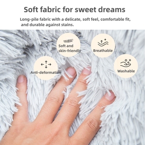 Super Soft Round Long Plush <strong>Pet</strong> <strong>Bed</strong> 40CM Warm Solid Luxury Fluffy Faux Fur <strong>Pet</strong> Sleeping <strong>Bed</strong> for Cats&amp;Dogs - Product Image 5