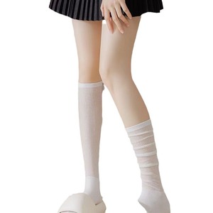 Women's Slouch <b>Socks</b> Summer Thin White Calf Length Mesh Breathable <b>Long</b> <b>Socks</b> - Product Image 4