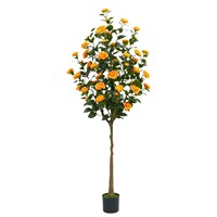 Arbre de Camélia Artificiel, Plante Verte en Pot, Décoration d'Intérieur, Aménagement Paysager, Bonsaï Artificiel de Théier de Style Chinois Traditionnel