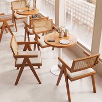 Table et chaises de style bois pour salon de thé, pâtisserie, chaises de salle à manger en bois massif, ensemble table et chaises pour restaurant occidental