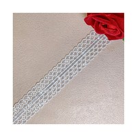 LEIXUSI Bordure en dentelle à paillettes blanches de 3 cm, tissu en polyester pour vêtements d'enfants, accessoires de mariage DIY