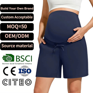 <span class=keywords><strong>Pantaloncini</strong></span> sportivi <span class=keywords><strong>premaman</strong></span> con tasche sopra la pancia, comodi pantaloni da allenamento estivi per la gravidanza - Product Image 1