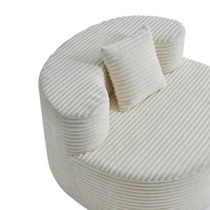 เก้าอี้เดี่ยวหุ้มผ้าแฟลนเนลแบบโมเดิร์น ทนทาน ใช้ได้ในวิลล่า อพาร์ทเมนท์  แบบโมดูลาร์  ไม่มีที่วางแขน สีเบจ - Product Image 5