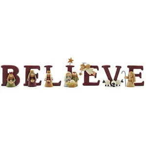 B-E-L-I-E-V-E原生树脂圣诞装饰一套7个字母-大小1.75在高大上