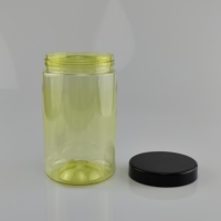 Bocal de 500ml en plastique PET avec bouchon à vis pour l'emballage des aliments avec impression gel et sérigraphie pour l'estampage à chaud.