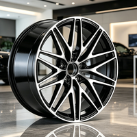 Velg Aluminium Forged 6061-T6 4-Piece 21 Inch 10J 5x130 ET 27mm Warna Hitam Custom Baru dengan Permukaan Mesin, OEM/ODM, Kapasitas Beban 1250KG