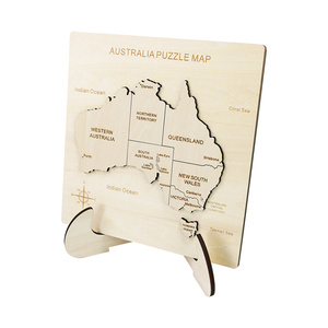 2024 Mới Nhất Đầu Giáo Dục Địa Lý Nhận Thức Đồ Chơi Trẻ Em Quà Tặng 3D Bằng Gỗ Bản Đồ Thế Giới Câu Đố Úc Bản Đồ - Product Image 2