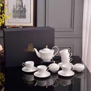 Juego de Café de Cerámica Blanco y Morado Estilo Occidental en Oferta, Vajilla Económica para el Hogar, para la Hora del Té y la Cena, Ideal para Bodas - Product Image 6