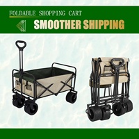 Carrito Plegable de Plataforma de Cuatro Ruedas de Aluminio Resistente de Nuevo Diseño, Remolque Plegable para Exteriores, para Acampar, Viajar a la Playa, Ir de Compras