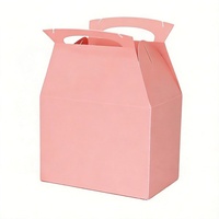 Boîte d'emballage cadeau pour biscuits en papier rose personnalisée avec poignée, recyclable, fabrication OEM avec logo