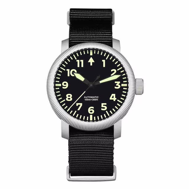 Custom Wholesale Classical Vintage Yn55 Design 10atm Pilot Automatic Mechanical 316l Stainless Steel Sapphire Men Watch For Sale