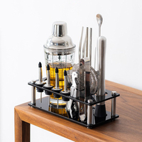 Kit de mélangeur de boissons en acier inoxydable, accessoires de bar à cocktails, ensemble de shakers à cocktails, ensemble de 17 pièces
